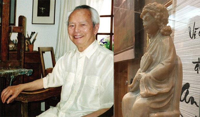 Vừa vẽ tranh, vừa tạc tượng...