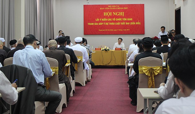 CÁC TÔN GIÁO GÓP Ý DỰ THẢO LUẬT ĐẤT ĐAI (sửa đổi)