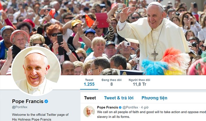35 triệu người theo dõi tài khoản Twitter của Đức Thánh Cha