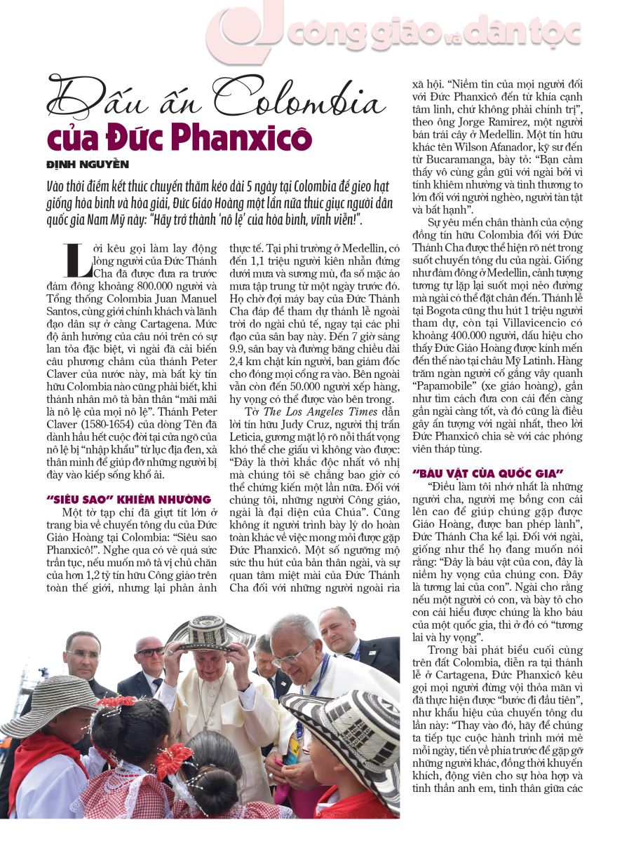 Dau an Colombia cua Duc Phanxico