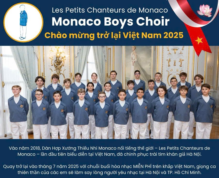 Dàn hợp xướng thiếu nhi Monaco sẽ tổ chức buổi hòa nhạc tại TPHCM