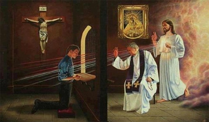 Năm thánh nhìn xuống