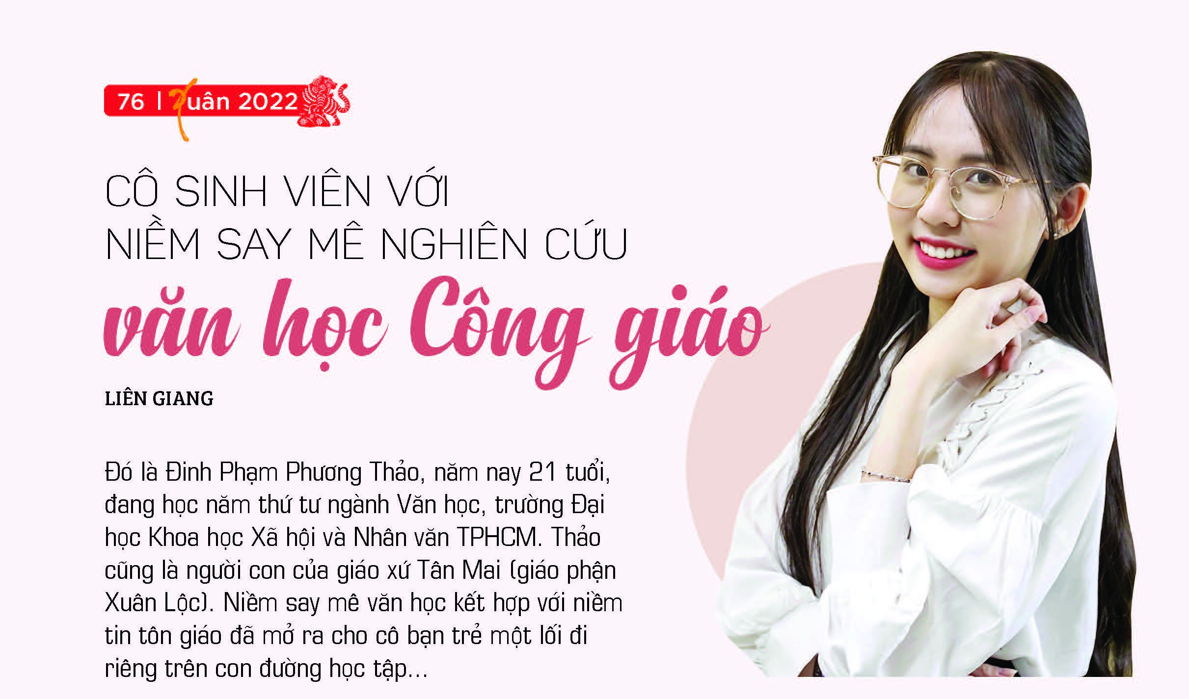 Cô sinh viên với niềm say mê nghiên cứu văn học Công giáo