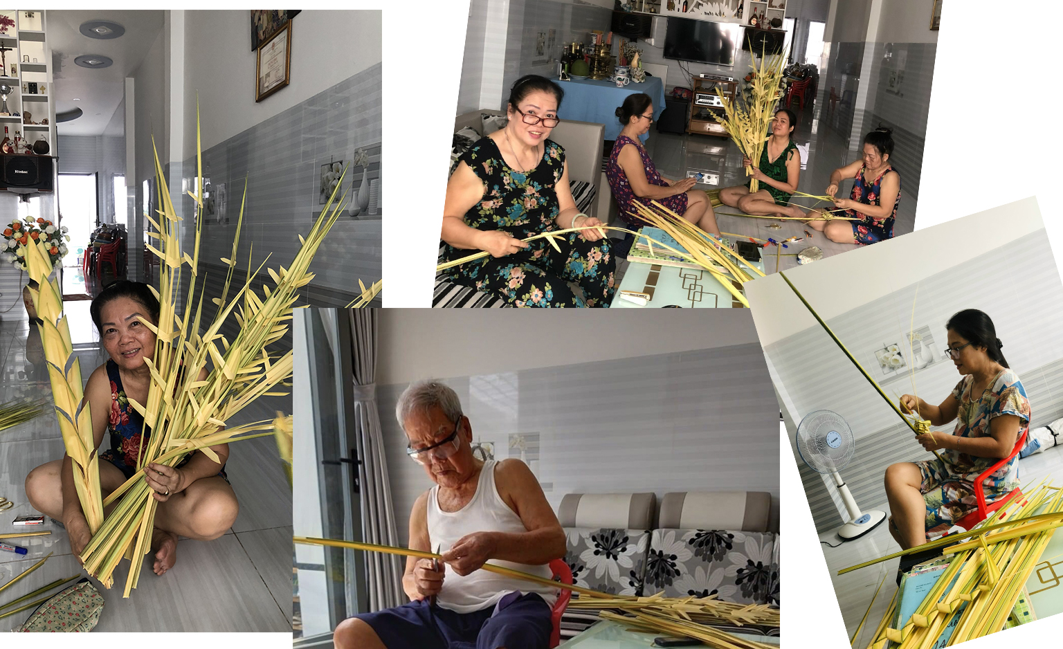 Bốn thế hệ cùng kết lá cho nhà thờ